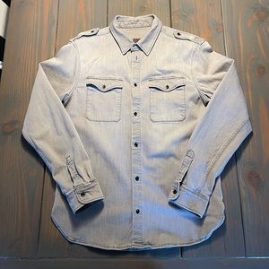 women’s AllSaints denim button down shirt
